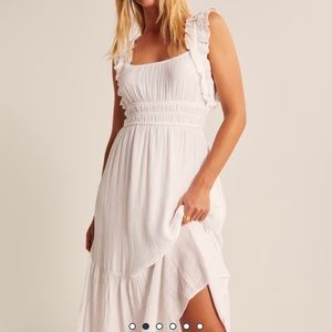 Abercrombie & Fitch Ruffle Strap Textured Maxi Dress